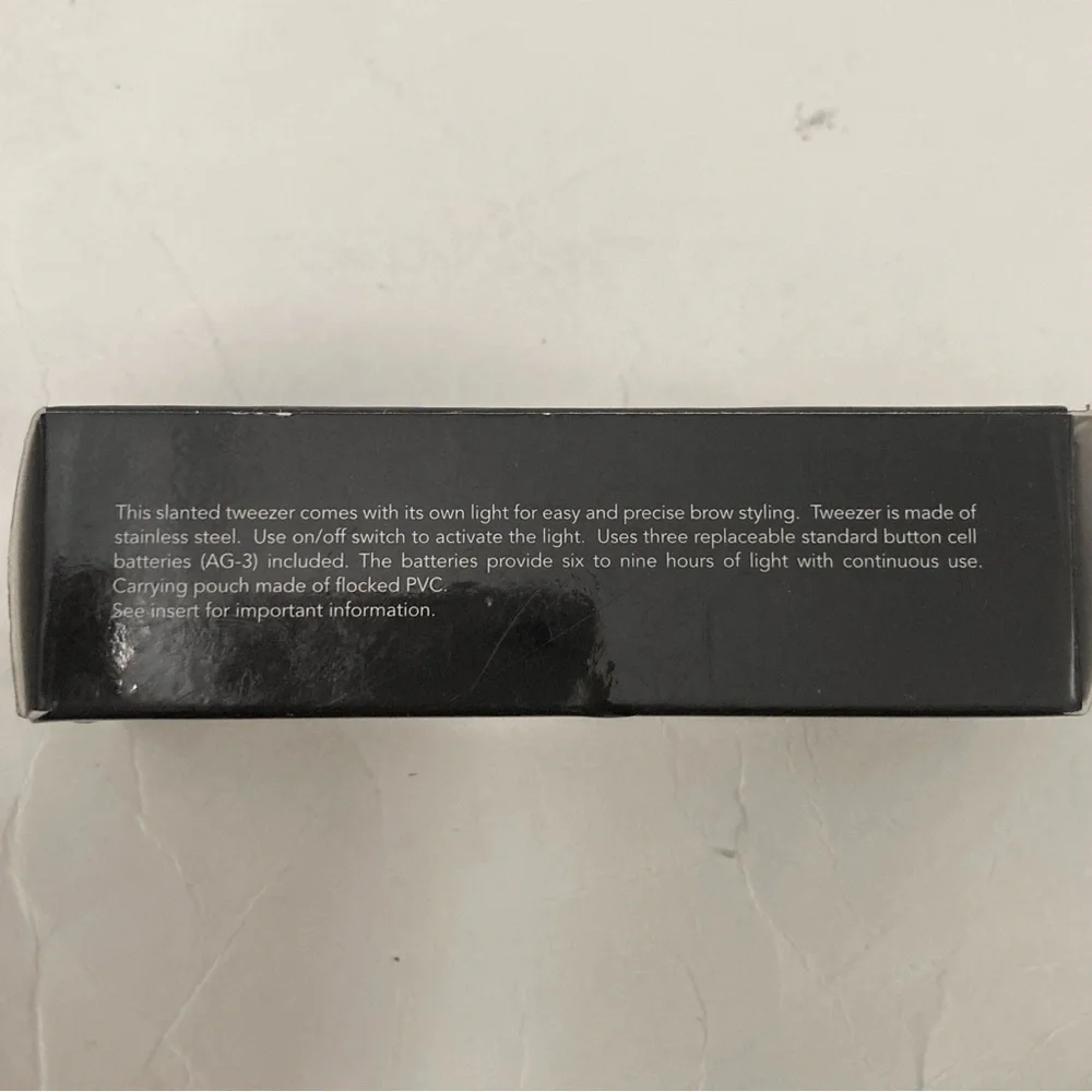 Avon Light It Up Slanted Tweezer Stainless Steel Lighted Storage Pouch 2006 NEW